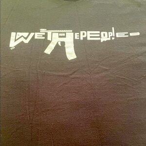 We the People Rifle Black Graphic T-Shirt with White Print